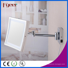 Miroir de maquillage de salle de bain pliable carré unique Fyeer LED